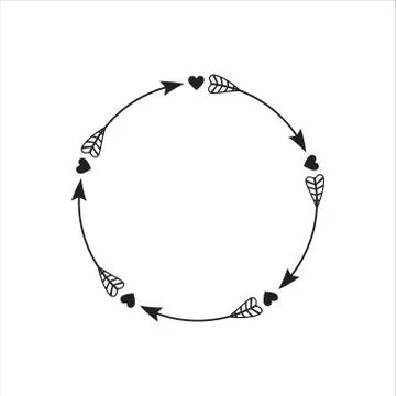Circle Arrow, Arrow monogram frame vector illustration. Stock Illustration
