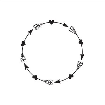 Circle Arrow, Arrow monogram frame vector illustration. Stock Illustration