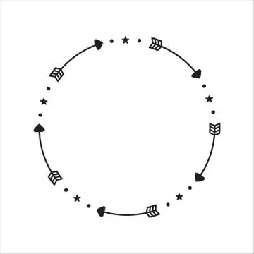 Circle Arrow, Arrow monogram frame vector illustration. Stock Illustration