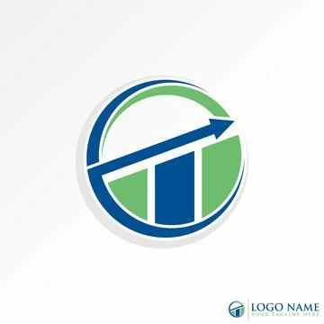 Circle up arrow chart graph invesment analysis to business direction success Stock Illustration