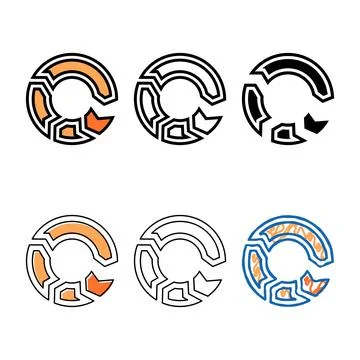 Circle arrow color icon vector multipack Stockillustratie