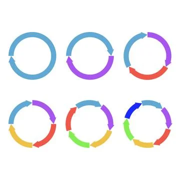 Circle arrow diagram, round step by step infographic. Management element Stock Illustration
