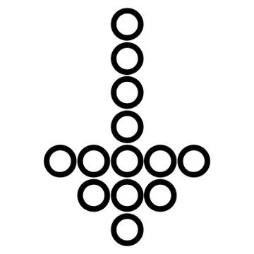 Circle Arrow Down Stroke Vector Icon Stock Illustration