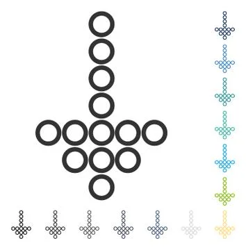 Circle Arrow Down Vector Icon 库存插图