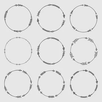 Circle arrow frames for monograms. Stock Illustration