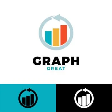 Circle arrow graph icon logo design template Stock Illustration