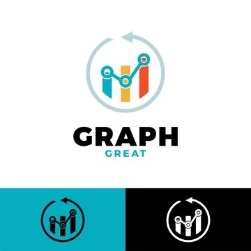 Circle arrow graph icon logo design template Stock Illustration