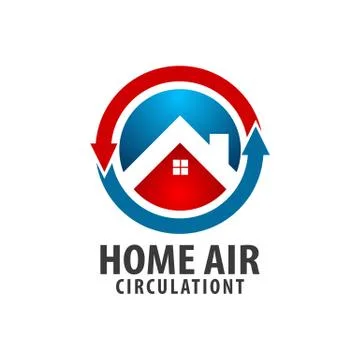 Circle arrow Home Air circulation logo concept design. Symbol graphic templat 스톡 일러스트