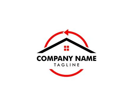 Circle Arrow House Logo Template Vector Design Stock Illustration
