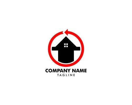 Circle Arrow House Logo Template Vector Design 库存插图