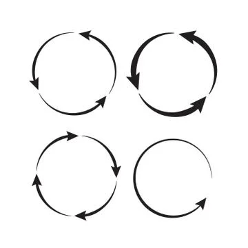 Circle arrow icon. Circled cursor web recycling progress buttons Stock Illustration