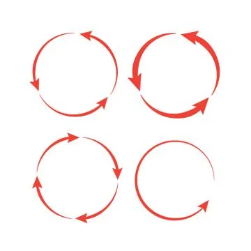 Circle arrow icon. Circled cursor web recycling progress buttons Stock Illustration