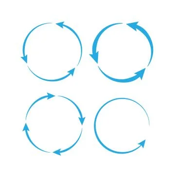 Circle arrow icon. Circled cursor web recycling progress buttons Stock Illustration