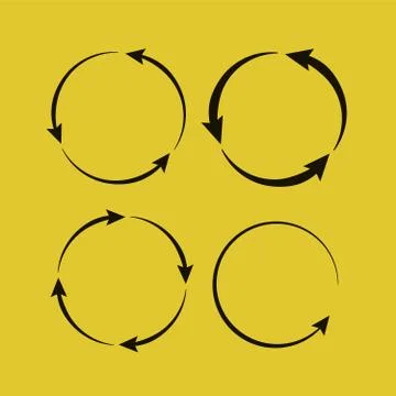 Circle arrow icon. Circled cursor web recycling progress buttons Stock Illustration