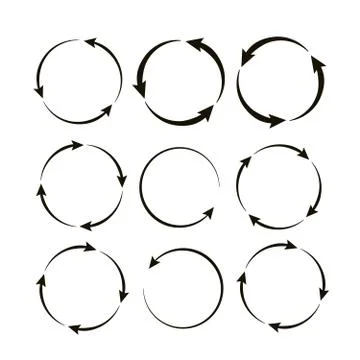 Circle arrow icon. Circled cursor web recycling progress buttons Stock Illustration