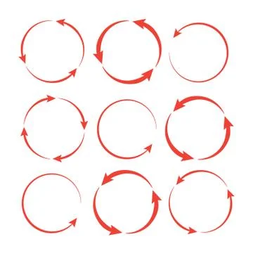 Circle arrow icon. Circled cursor web recycling progress buttons Stock Illustration