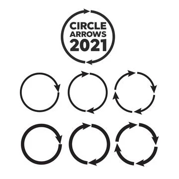 Circle arrow icon. Circled cursor web recycling progress buttons Stock Illustration