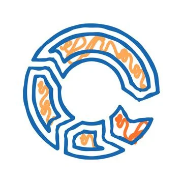Circle arrow icon doodle illustration Stock Illustration