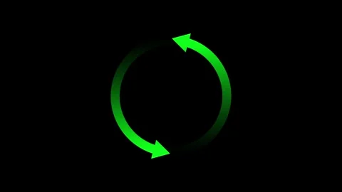 Circle arrow icon refresh and reload animation isolated on black background Stock Footage 321412729