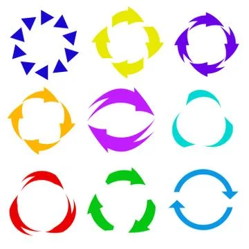 Circle arrow icon. Refresh and reload arrow icon. Rotation vector arrows set. Stock Illustration