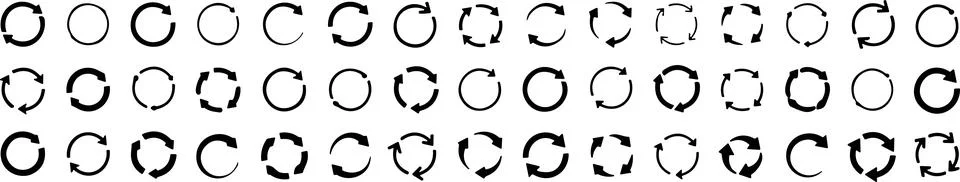 Circle arrow icon set. circular arrows icon, refresh, reload, recycling. Se.. Stock Illustration
