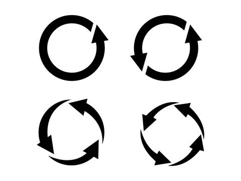 Circle Arrow Icon Set, Refresh, Reload, Repeat, Rotation, Recycle Symbols V.. Stock Illustration