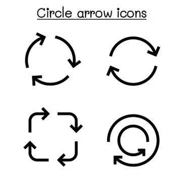 Circle arrow icon set vector illustration graphic design Illustrazione stock