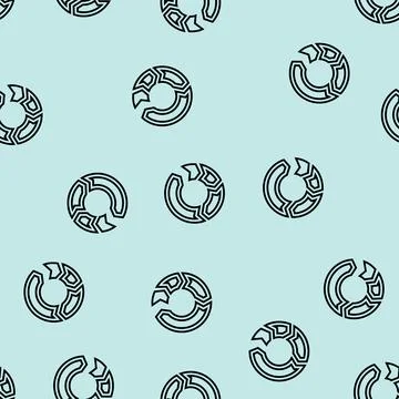 Circle arrow line seamless pattern Stock Illustration