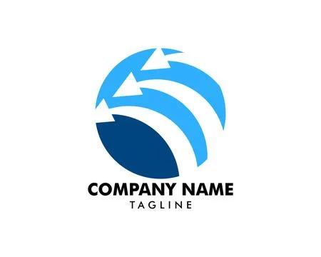 Circle Arrow Logo Template Vector Design Stock Illustration