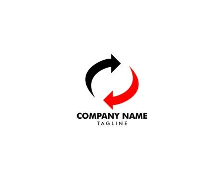 Circle Arrow Logo Template Vector Design Stock Illustration