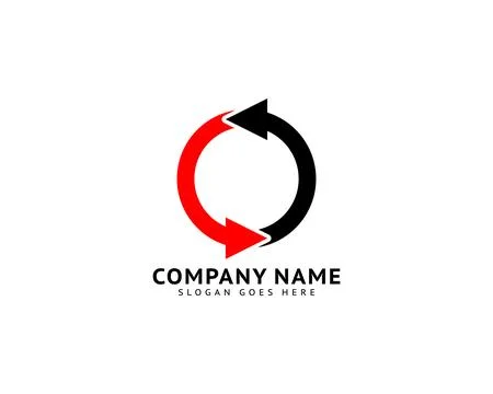 Circle Arrow Logo Template Vector Design Stock Illustration
