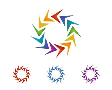 Circle arrow motion logo icon Stock Illustration
