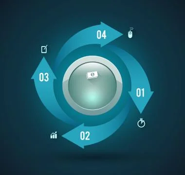 Circle arrow options  template with icons Stock Illustration
