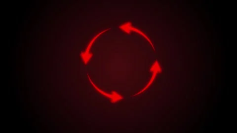 Circle arrow refresh and reload icon animation isolated on black background Stock Footage 320473641