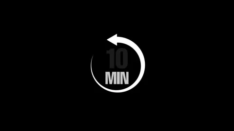 Circle arrow refresh icon with 10 minutes timer animation Видео 332852827