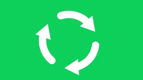 Circle arrow refresh icon rotation animation Motion graphic design on green.. Stock Footage 293577905