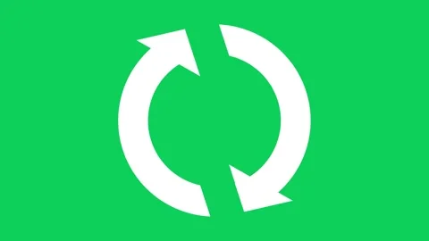 Circle arrow refresh icon rotation animation Motion graphic design on green.. Stock Footage 293577907