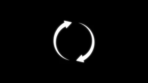Circle arrow rotated animation on the black background .loaded animation. Видео 332959680