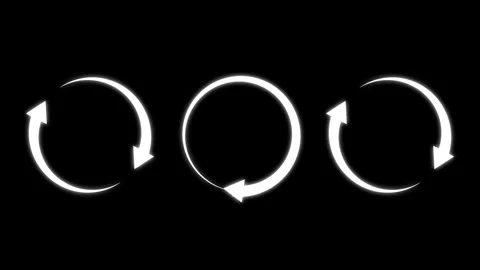 Circle arrow rotated animation on the black background .loaded animation. 스톡 동영상 332959686