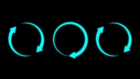 Circle arrow rotated animation on the black background .loaded animation. Vídeo Stock 332959690