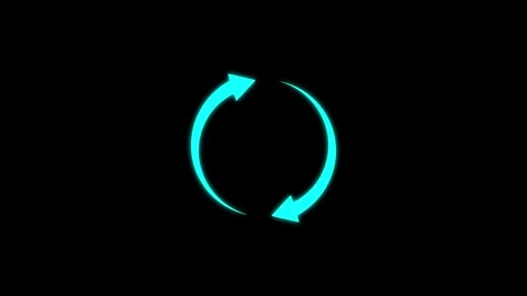 Circle arrow rotated animation on the black background .loaded animation. Видео 332959702