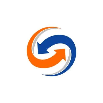 Circle Arrow Vector Logo Template Illustration Design 스톡 일러스트