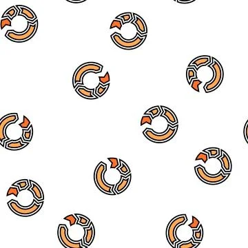 Circle arrow vector seamless pattern Stock Illustration