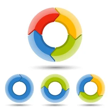 Circle arrows 3D infographic, cycle diagram, graph, presentation chart. Business Stock Illustration