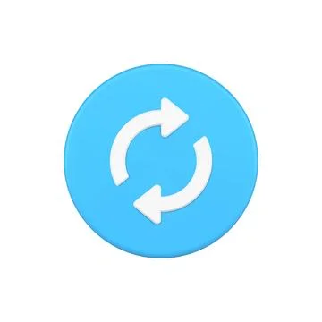 Circle arrows blue 3d icon button vector illustration Stock Illustration