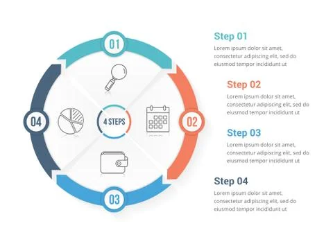 Circle Arrows with Four Elements Stock Illustration