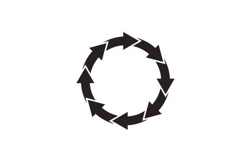 Circle arrows icon flat vector illustration. Stock Illustration