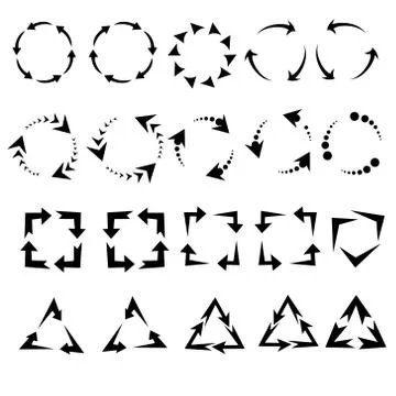 Circle arrows icon, pictogram refresh reload rotation loop, signs of recyclin Stock Illustration