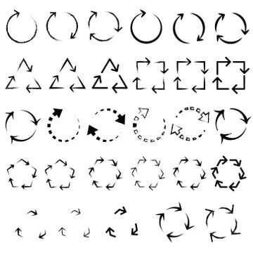 Circle arrows icon, pictogram refresh reload rotation loop, signs of recyclin Stock Illustration