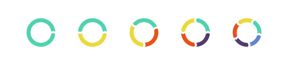 Circle arrows for infographic. Isolated flat diagram 5 steps icon. Abstract.. イラスト素材